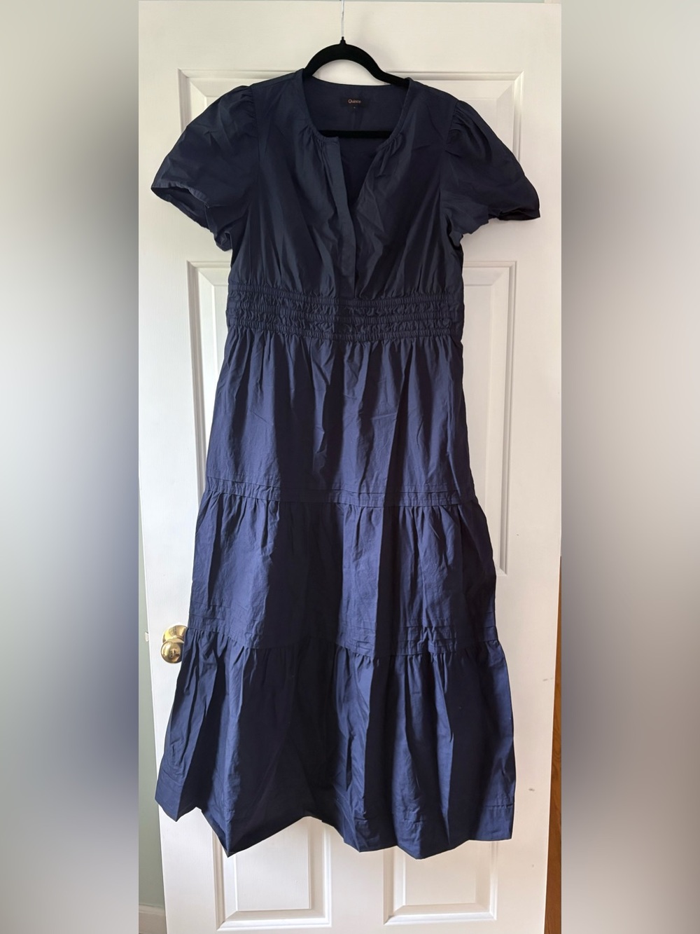 Quince Navy Tiered Maxi Dress